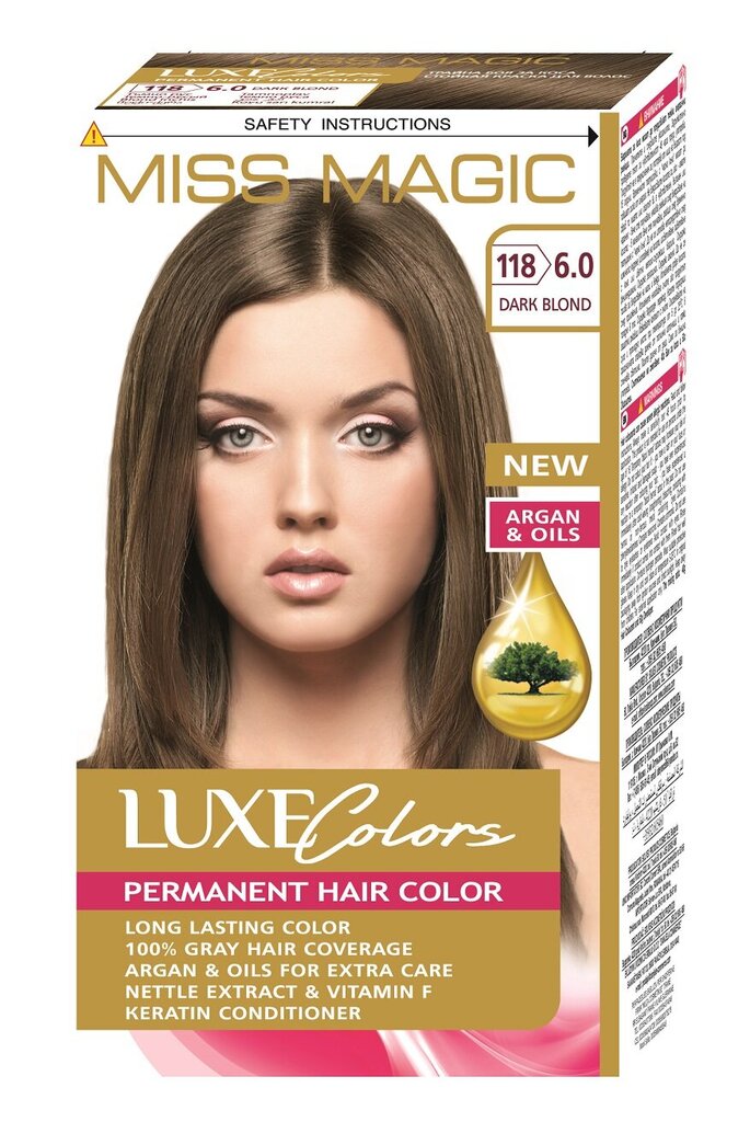 Püsiv juuksevärv Miss Magic Luxe Colors 6.0 Dark Blond, 93 ml hind ja info | Juuksevärvid | kaup24.ee
