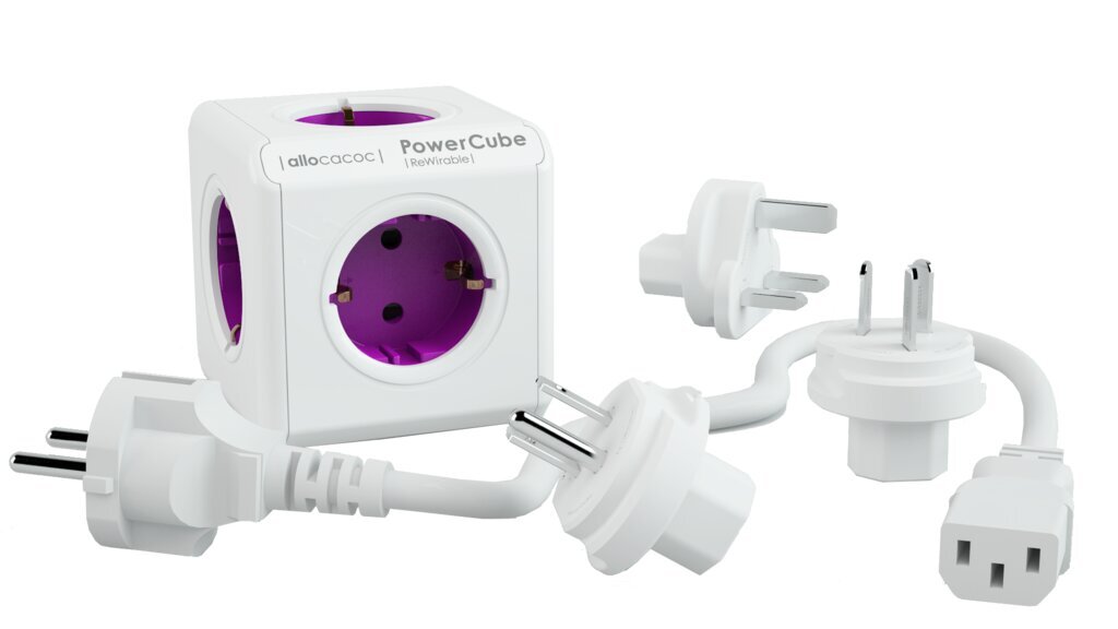 Allocacoc Pikendus PowerCube ReWirable + 3 x plug + IEC, roosa hind ja info | Pikendusjuhtmed, kaablid | kaup24.ee