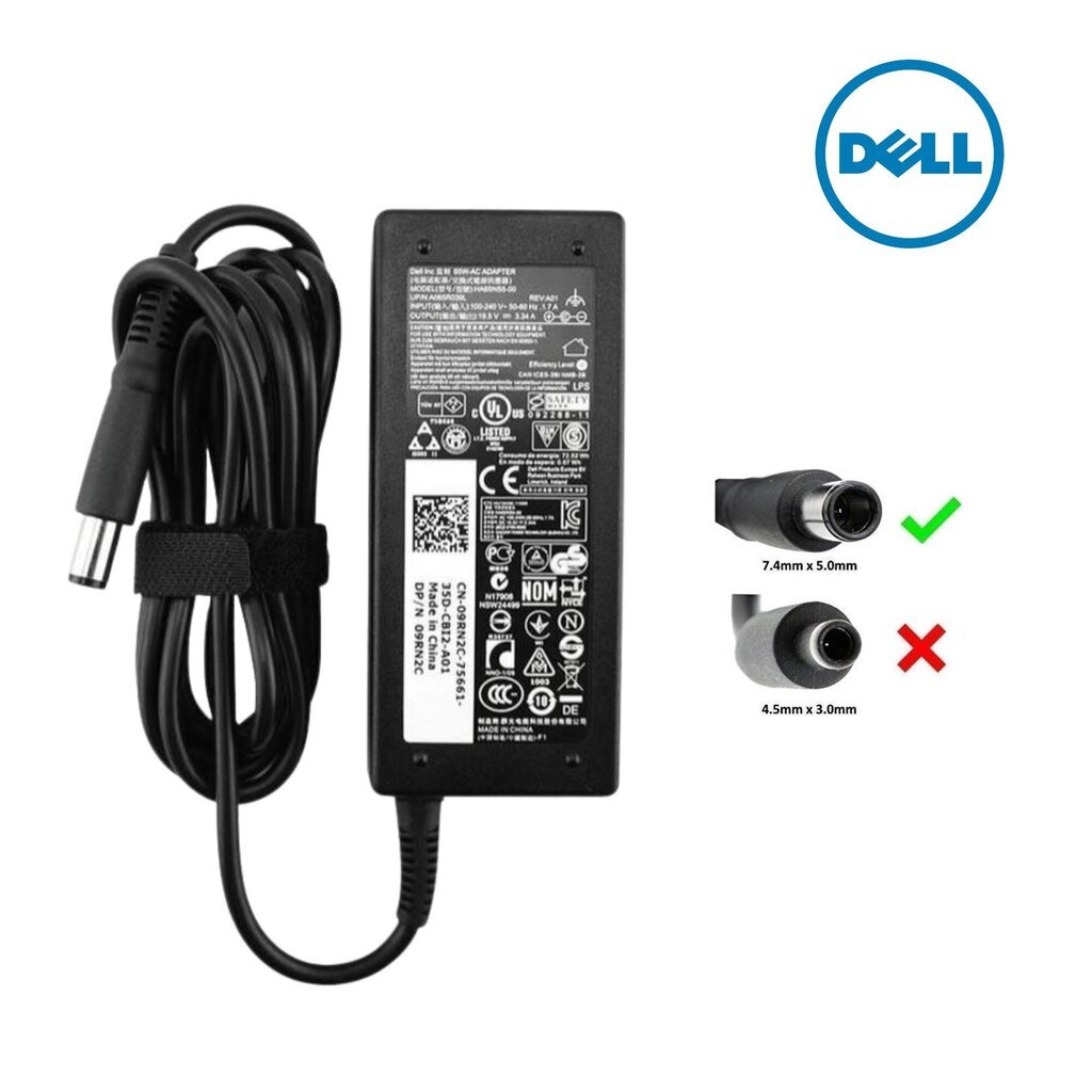 Ehtne Dell AC adapter 65W 19.5V 3.34A 98R6C цена и информация | Sülearvutite laadijad | kaup24.ee