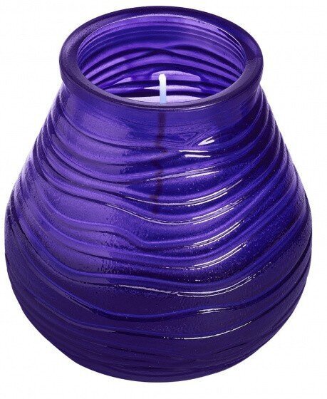 candle 9,4 cm glass/wax purple - hind ja info | Küünlad, küünlajalad | kaup24.ee