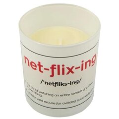 candle Net-flix-ing 7,5 x 12 cm wax white - hind ja info | Küünlad, küünlajalad | kaup24.ee