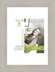 picture frame Apollon passe-partout 10 x 15/13 x 18 wood silver - цена и информация | Рамки, фотоальбомы | kaup24.ee