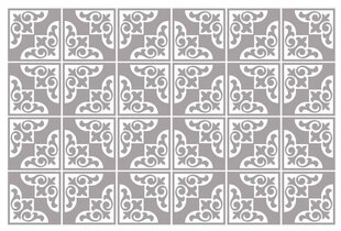 wall sticker Audley 15 cm PVC grey / white 24 pieces - цена и информация | Декоративные наклейки | kaup24.ee