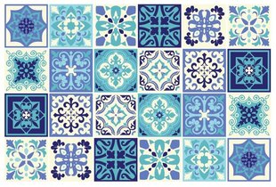 wall sticker Daliah 15 cm PVC blue / white 24 pieces - hind ja info | Seinakleebised | kaup24.ee