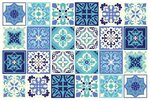 wall sticker Daliah 15 cm PVC blue / white 24 pieces -