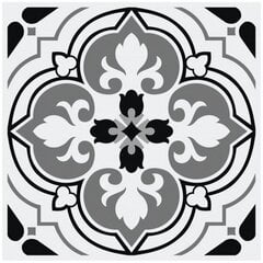 wall sticker Flowers Pattern 15 cm PVC black/white 24 pieces - hind ja info | Seinakleebised | kaup24.ee