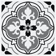 wall sticker Flowers Pattern 15 cm PVC black/white 24 pieces -