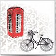 wall sticker London 15 cm PVC white/black/red 24 pieces -