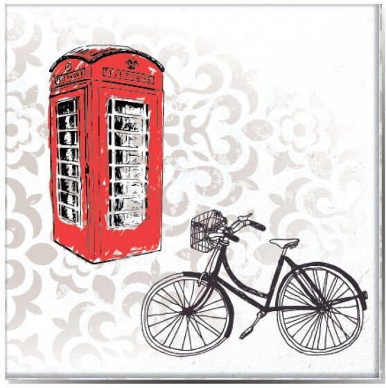 wall sticker London 15 cm PVC white/black/red 24 pieces - цена и информация | Seinakleebised | kaup24.ee