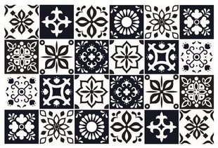 wall sticker Marjorelle 15 cm PVC black / white 24 pieces - цена и информация | Декоративные наклейки | kaup24.ee