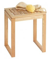 bathroom stool Norway 40 x 46 x 30 cm wood natural - hind ja info | Vannitoa sisustuselemendid ja aksessuaarid | kaup24.ee
