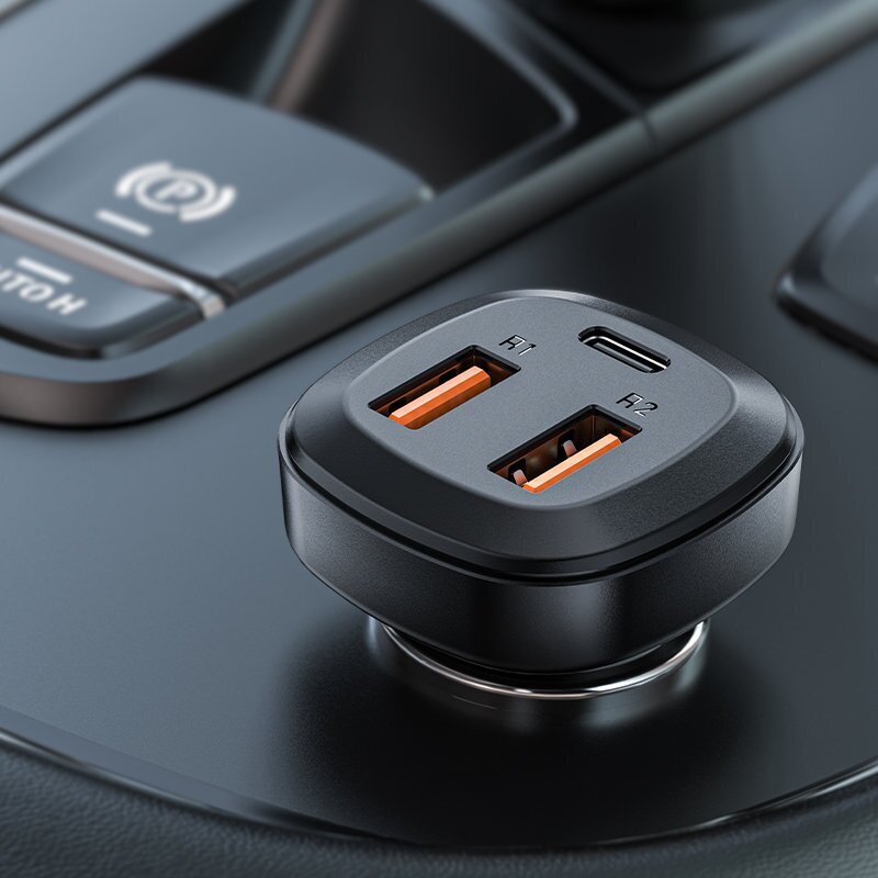 Acefast car charger 66W 2x USB / USB Type C, PPS, Power Delivery, Quick Charge 4.0, AFC, FCP, SCP black (B9) hind ja info | Mobiiltelefonide laadijad | kaup24.ee