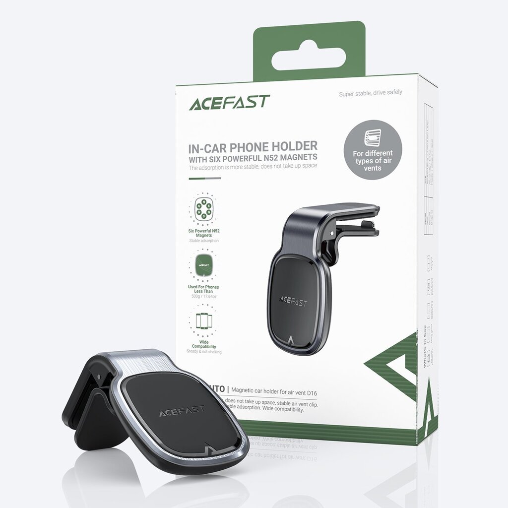 Acefast Magnetic Car Phone Holder for Ventilation Grille Gray (D16 gray) hind ja info | Mobiiltelefonide hoidjad | kaup24.ee