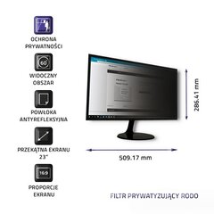 Qoltec 51057 display privacy filters 58.4 cm (23") hind ja info | Monitori hoidjad | kaup24.ee