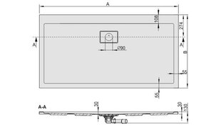 Dušialus Sanplast Space Line B/Space 80x140x3, libisemiskindla alusega, bahama helepruun hind ja info | Dušialused | kaup24.ee
