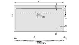 Dušialus Sanplast Space Line B/Space 90x110x3, bahama helepruun hind ja info | Dušialused | kaup24.ee