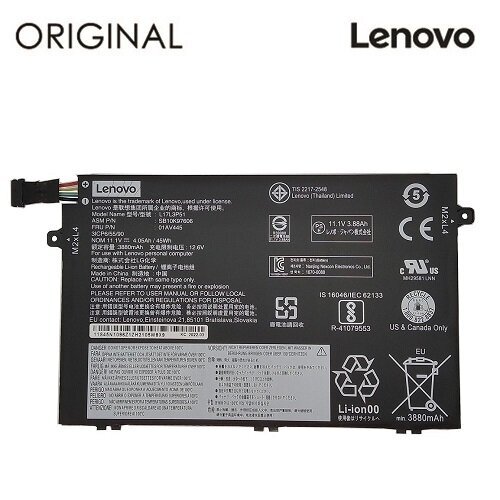 Sülearvuti aku LENOVO L17L3P51, 3880mAh, Original hind ja info | Sülearvuti akud | kaup24.ee