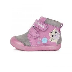 Кожаные  ботинки для девочек "D.D.STEP.
A066-732B.
Pink-Grey. цена и информация | Ботинки детские | kaup24.ee
