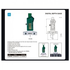 Digitaalne sügavusmõõtur Insize (0-25 mm) цена и информация | Механические инструменты | kaup24.ee