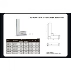 Lame nurk 90° Insize (100 x 70 mm) hind ja info | Käsitööriistad | kaup24.ee