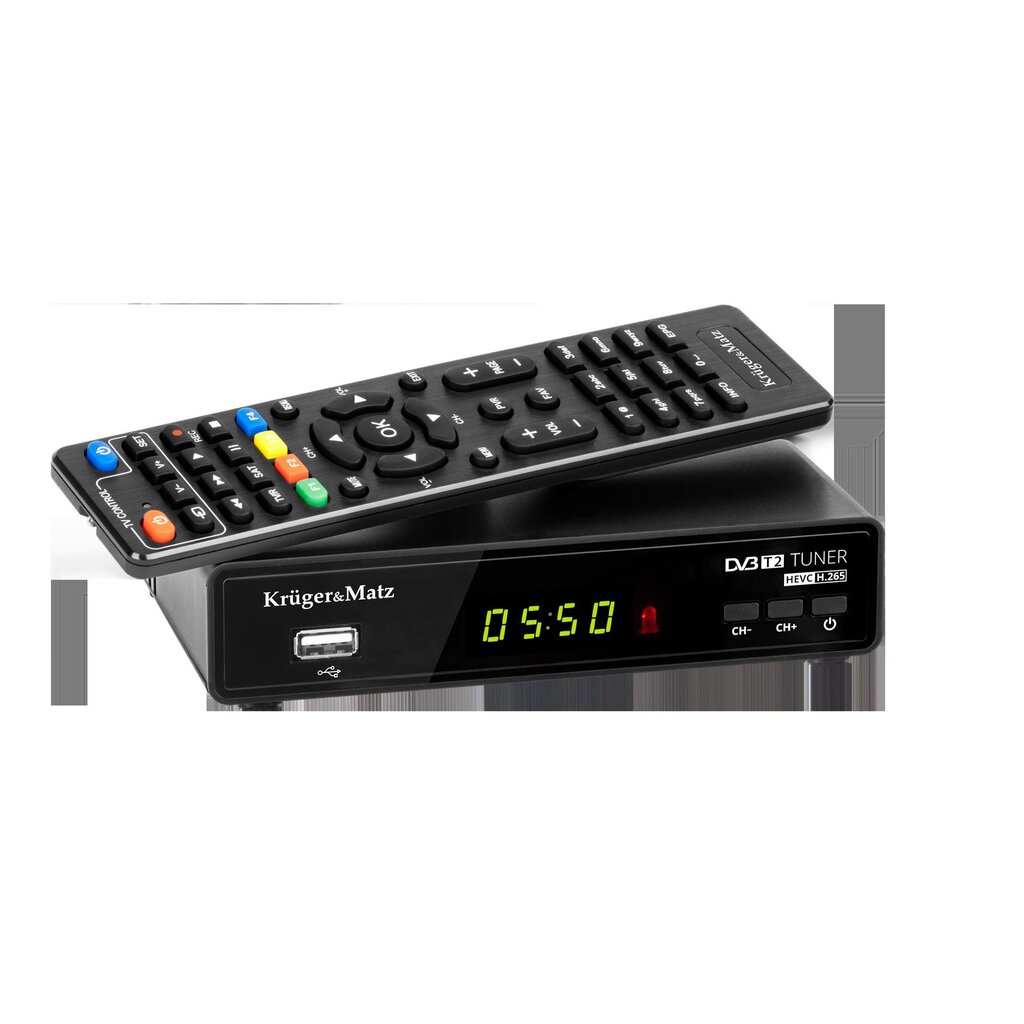 KRUGER & MATZ Tuner DVB-T2 H.265 HEVC KM0550B цена и информация | TV tüünerid | kaup24.ee