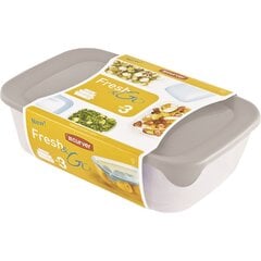 Набор пищевых контейнеров прямоугольник 2+1+0.5 л FreshGo mix, 4 шт. цена и информация | Посуда для хранения еды | kaup24.ee