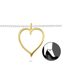 Серебряный браслет на ногу, Золотое сердце A4S42815 цена и информация | Женские браслеты | kaup24.ee