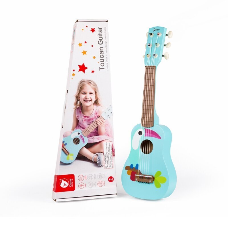 Puidust kitarr lastele Classic World, sinine hind ja info | Arendavad mänguasjad | kaup24.ee