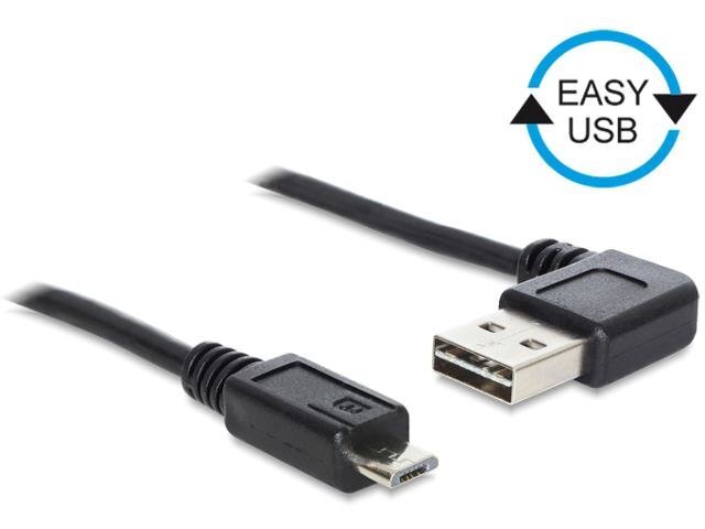 Delock 85163 USB A-B 0.5 m, must цена и информация | Mobiiltelefonide kaablid | kaup24.ee