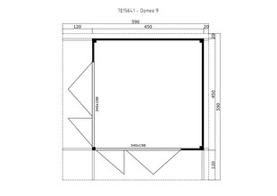 Aiamaja-kodukontor Domo9 19,0m² alumiiniumraamiga voldikseintega ja 70mm freespalgiga цена и информация | Садовые сараи, дровницы | kaup24.ee