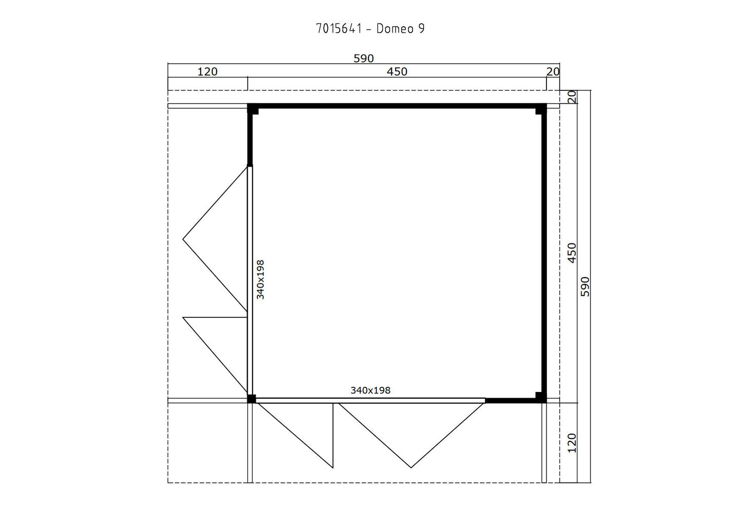 Aiamaja-kodukontor Domo9 19,0m² alumiiniumraamiga voldikseintega ja 70mm freespalgiga цена и информация | Kuurid ja aiamajad | kaup24.ee