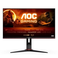 AOC G2 28" IPS 4K Gaming Monitor U28G2XU2/BK hind ja info | Monitorid | kaup24.ee