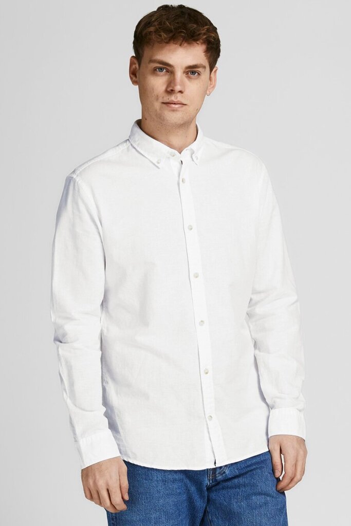 Linane särk Jack & Jones 12196819WHITE-XL цена и информация | Meeste särgid ja triiksärgid | kaup24.ee