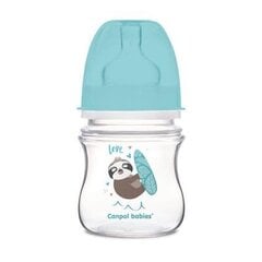 Antikoolne pudel laia kaelaga Canpol Babies Eksootilised loomad 35/220, 120 ml, sinine hind ja info | Lutipudelid ja aksessuaarid | kaup24.ee