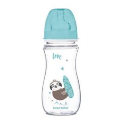 Laia kaelaga antikoolne pudel Canpol Babies EasyStart 35/222, 300 ml, sinine цена и информация | Бутылочки и аксессуары | kaup24.ee