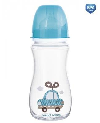 Laia kaelaga antikoolne pudel Canpol Babies EasyStart 35/221, 240 ml, sinine hind ja info | Lutipudelid ja aksessuaarid | kaup24.ee