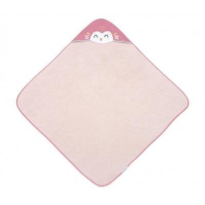 Kapuutsiga rätik Canpol Babies Pink Owl 26/801, 100x100 hind ja info | Vannitooted | kaup24.ee