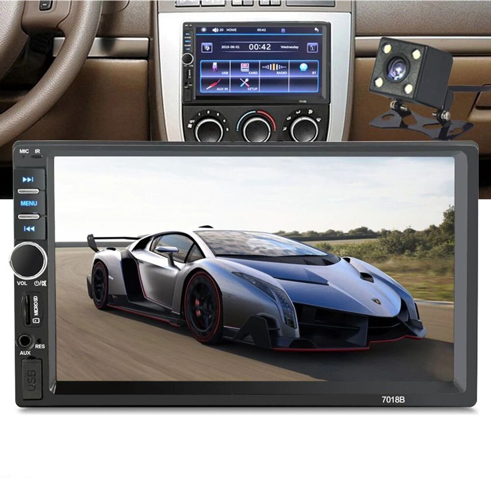 Tahavaatekaameraga autoarvuti, LCD 7 tolli ekraan, raadio, Bluetooth hind ja info | FM modulaatorid, FM trasmitterid | kaup24.ee