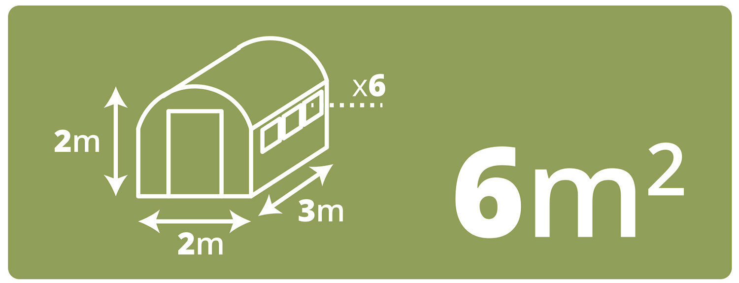 Kasvuhoone varukile, 2x3m (6m2), roheline hind ja info | Kasvuhooned | kaup24.ee