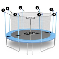 Kaitsev sisemine batuudivõrk, 435 cm - 14 jalga, Neo-Sport цена и информация | Батуты | kaup24.ee