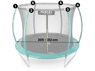 Защитная внутренняя сетка для батута, 312 см, Neo-Sport цена и информация | Батуты | kaup24.ee