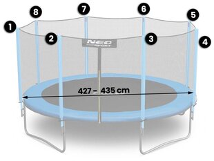 Kaitsev batuudivõrk välitingimustes, 435 cm - 14 jalga, Neo-Sport hind ja info | Batuudid ja batuudi varuosad | kaup24.ee