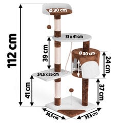 Kassikraabits, 112 cm., pruun ja valge цена и информация | Когтеточки | kaup24.ee