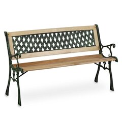 Садовая скамейка со спинкой, 124 x 74 x 43 см. цена и информация | Скамейки | kaup24.ee
