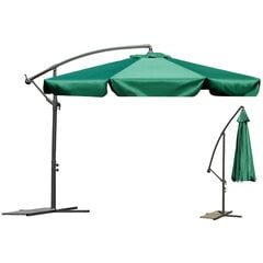 Складной садовый зонт, 6 частей, Ø 350см., зеленый цена и информация | Зонты, маркизы, стойки | kaup24.ee