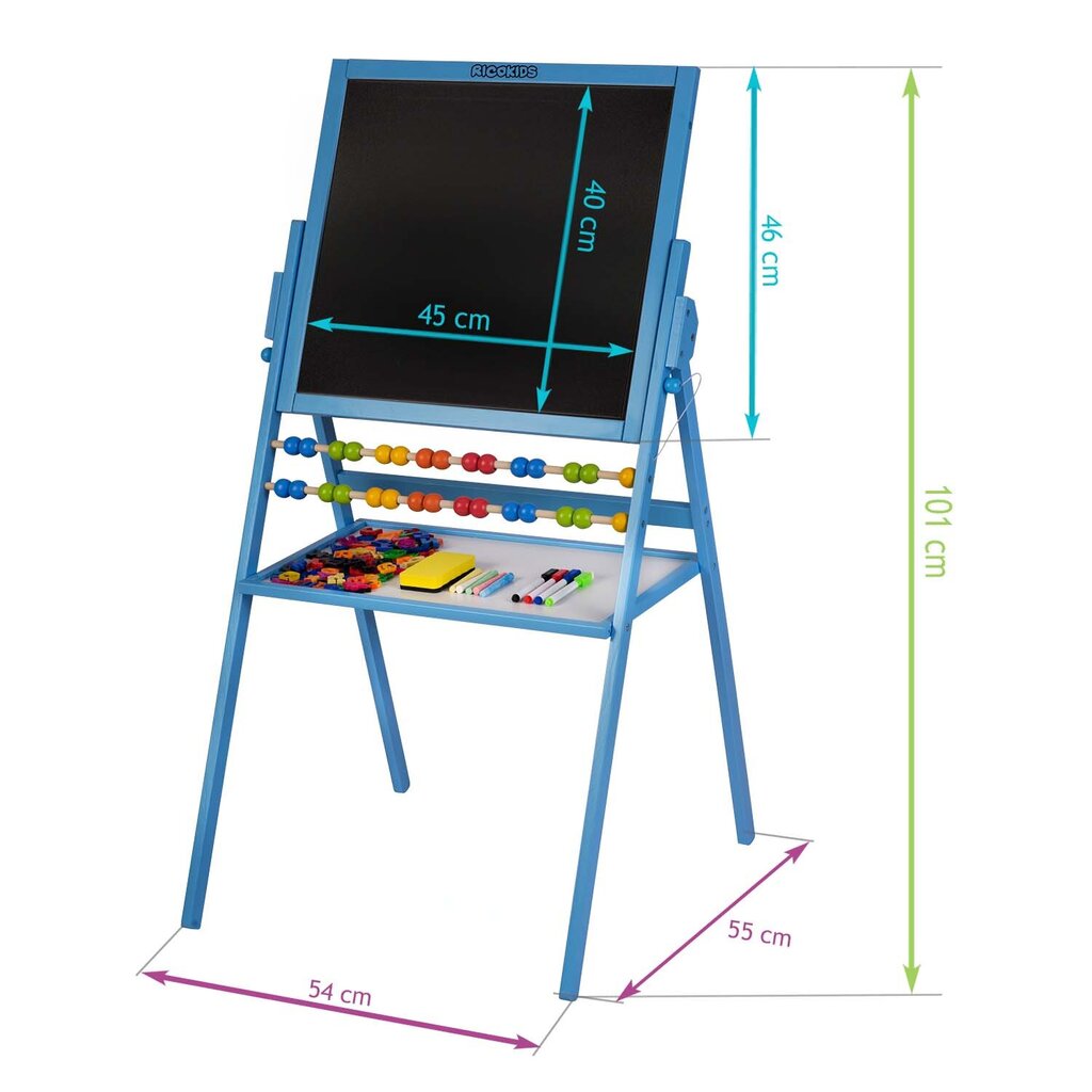 Kahepoolne magnet - joonestuslaud 101 x 55 x 55 cm sinine цена и информация | Arendavad mänguasjad | kaup24.ee