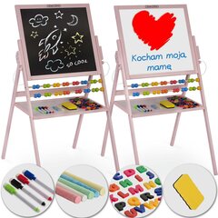 Kahepoolne magnetjoonistuslaud, roosa 101 x 55 x 55 cm цена и информация | Развивающие игрушки | kaup24.ee