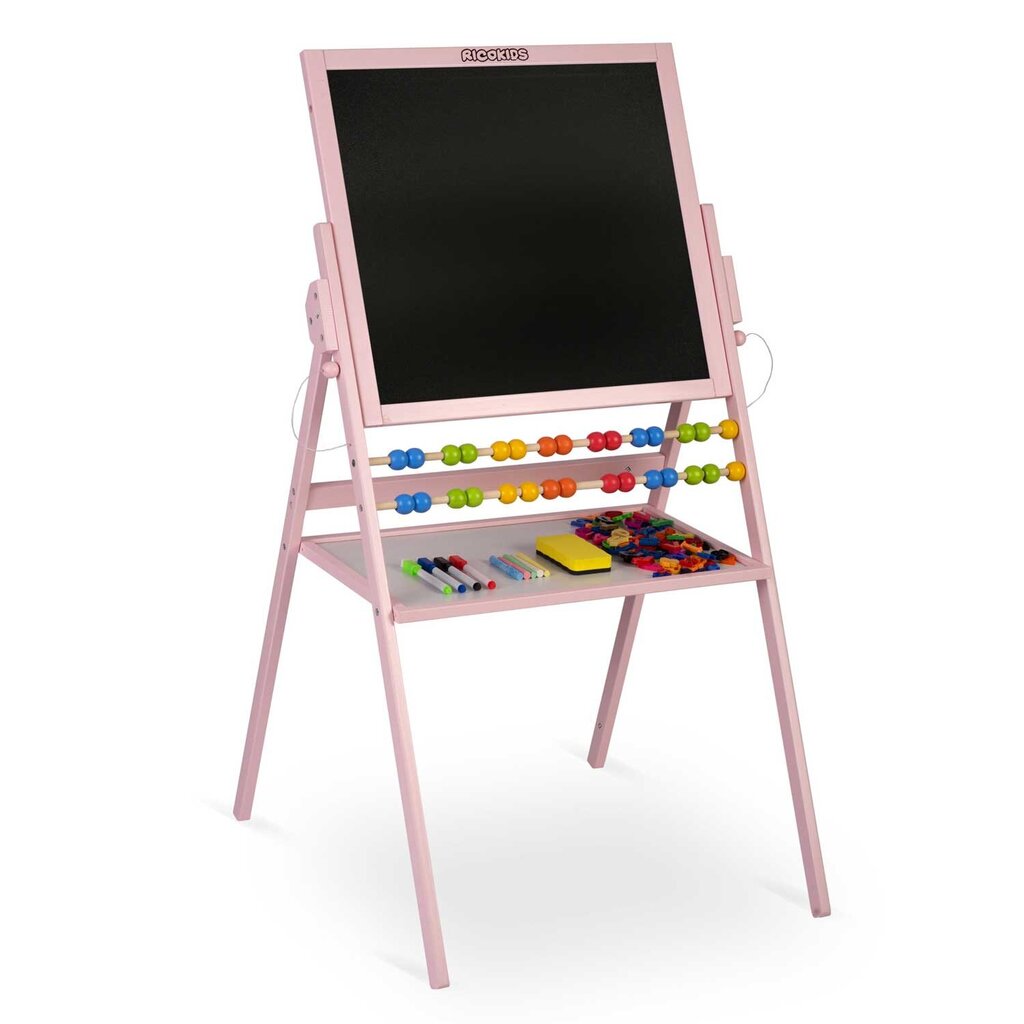 Kahepoolne magnetjoonistuslaud, roosa 101 x 55 x 55 cm hind ja info | Arendavad mänguasjad | kaup24.ee