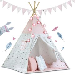 Детская палатка с гирляндой и подсветкой, розовая цена и информация | Детские игровые домики | kaup24.ee