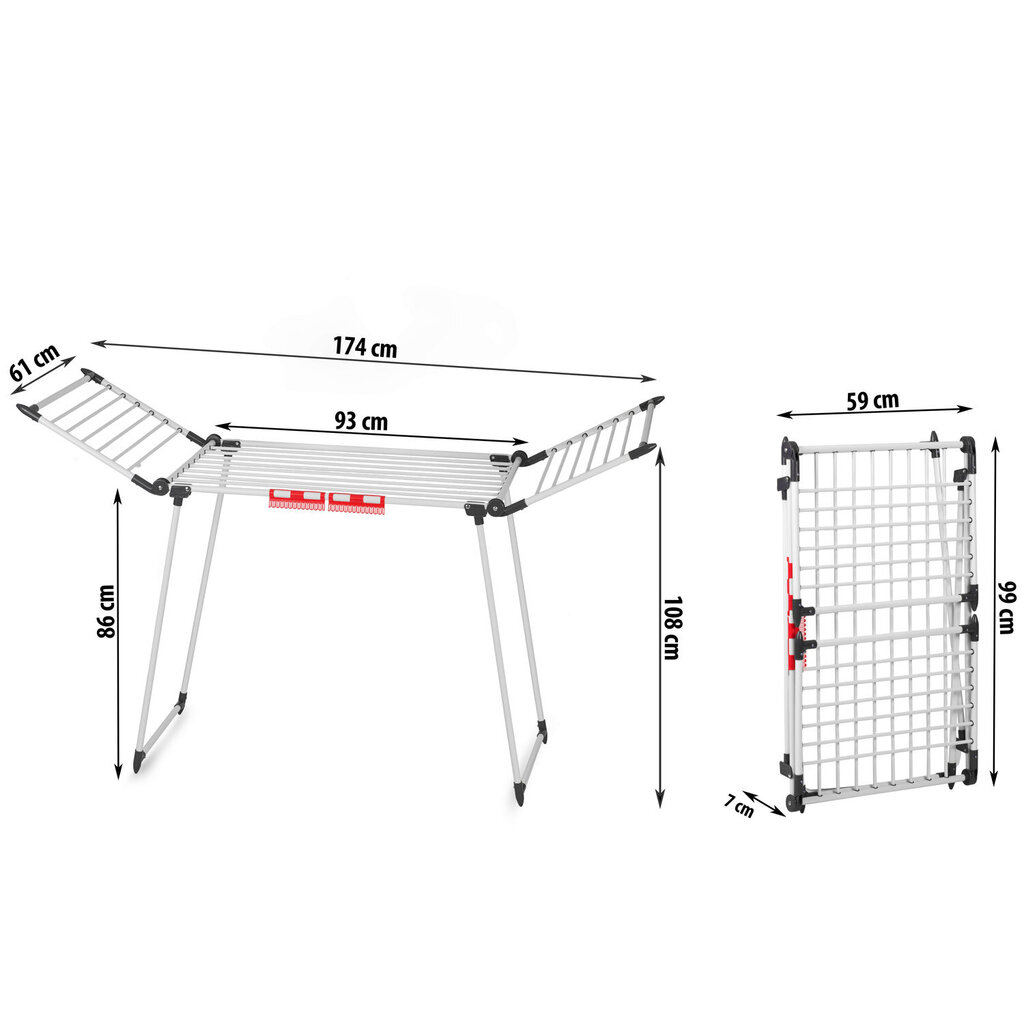 Riidekuivati, 19 meetrit цена и информация | Pesukuivatusrestid ja aksessuaarid | kaup24.ee